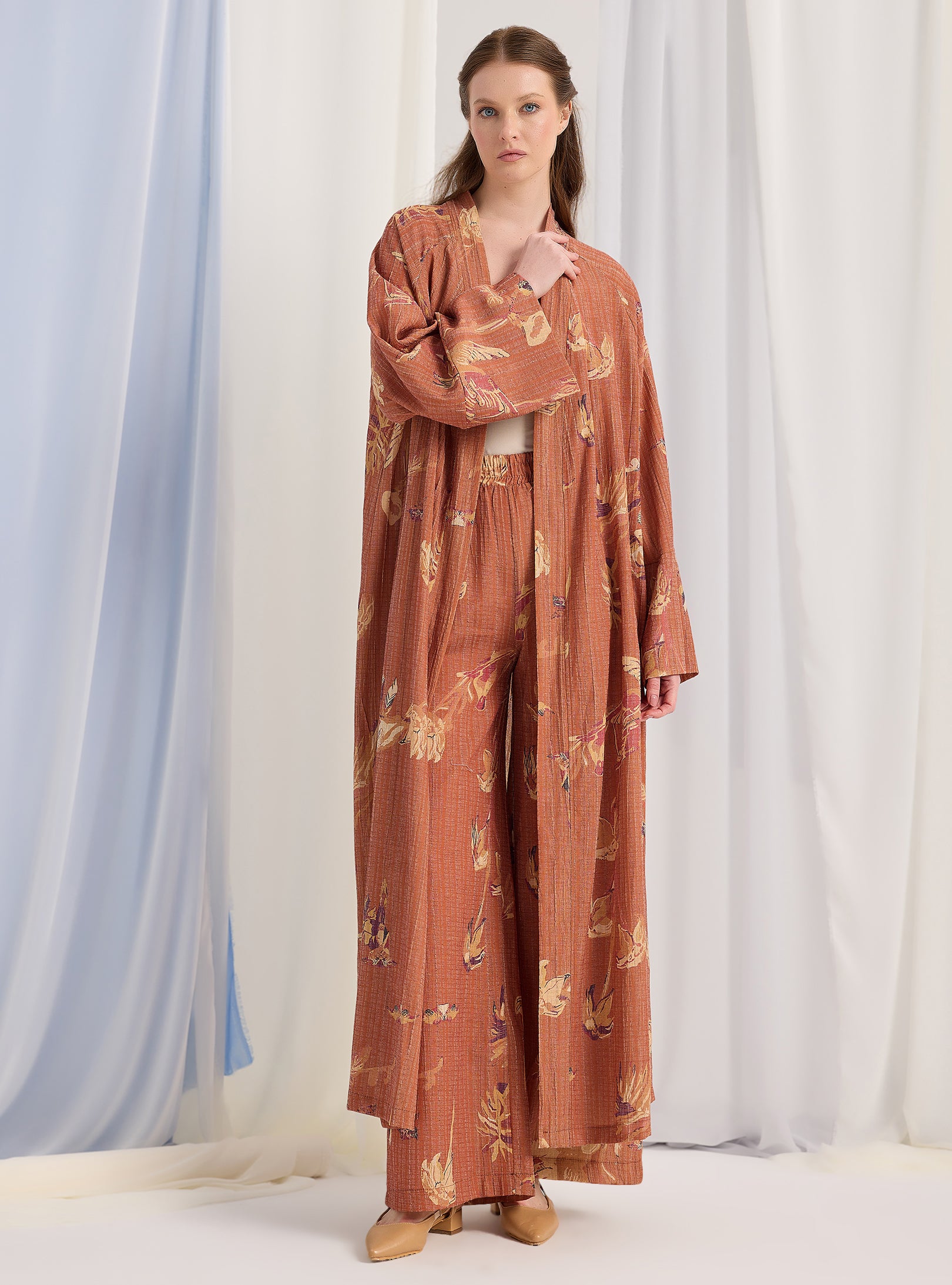 Orange Kimono & Trouser Set - Store WF