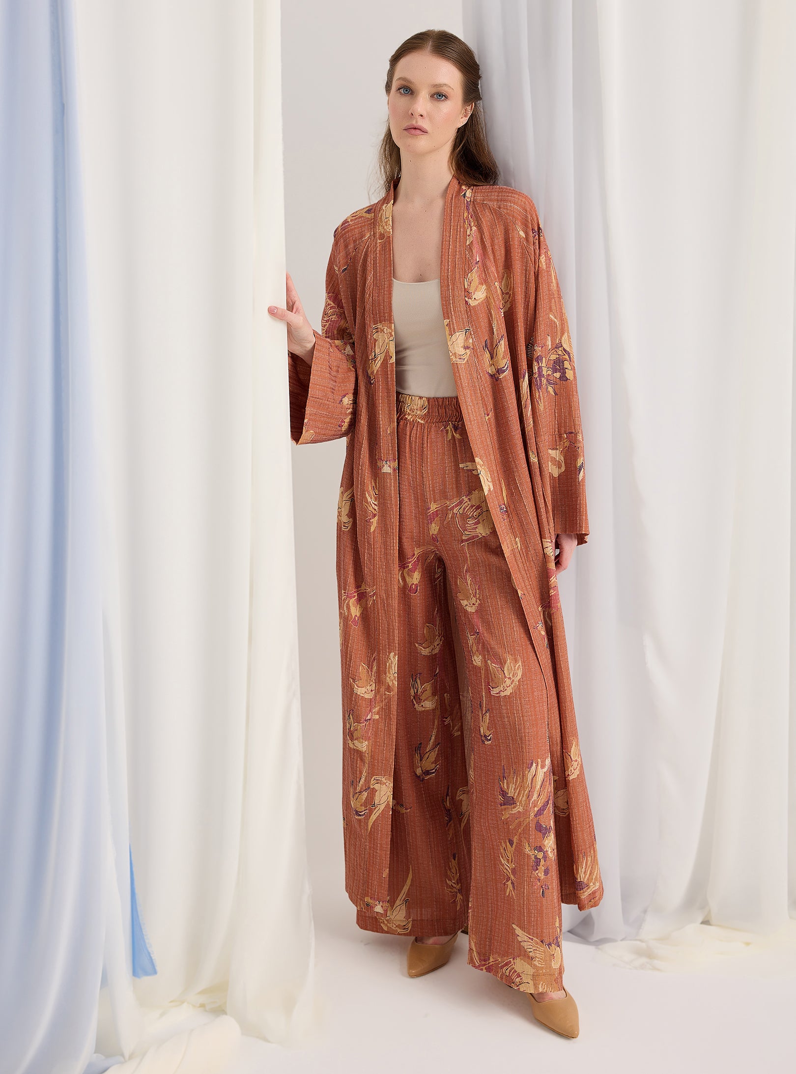 Orange Kimono & Trouser Set - Store WF