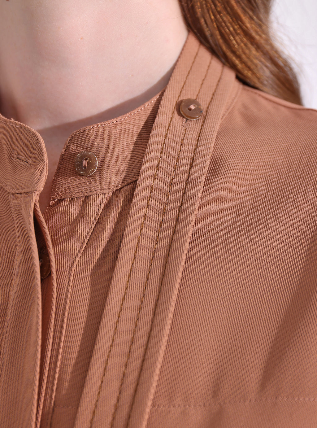 Contrast Top Stitch Cinnamon Maxi Dress - Store WF