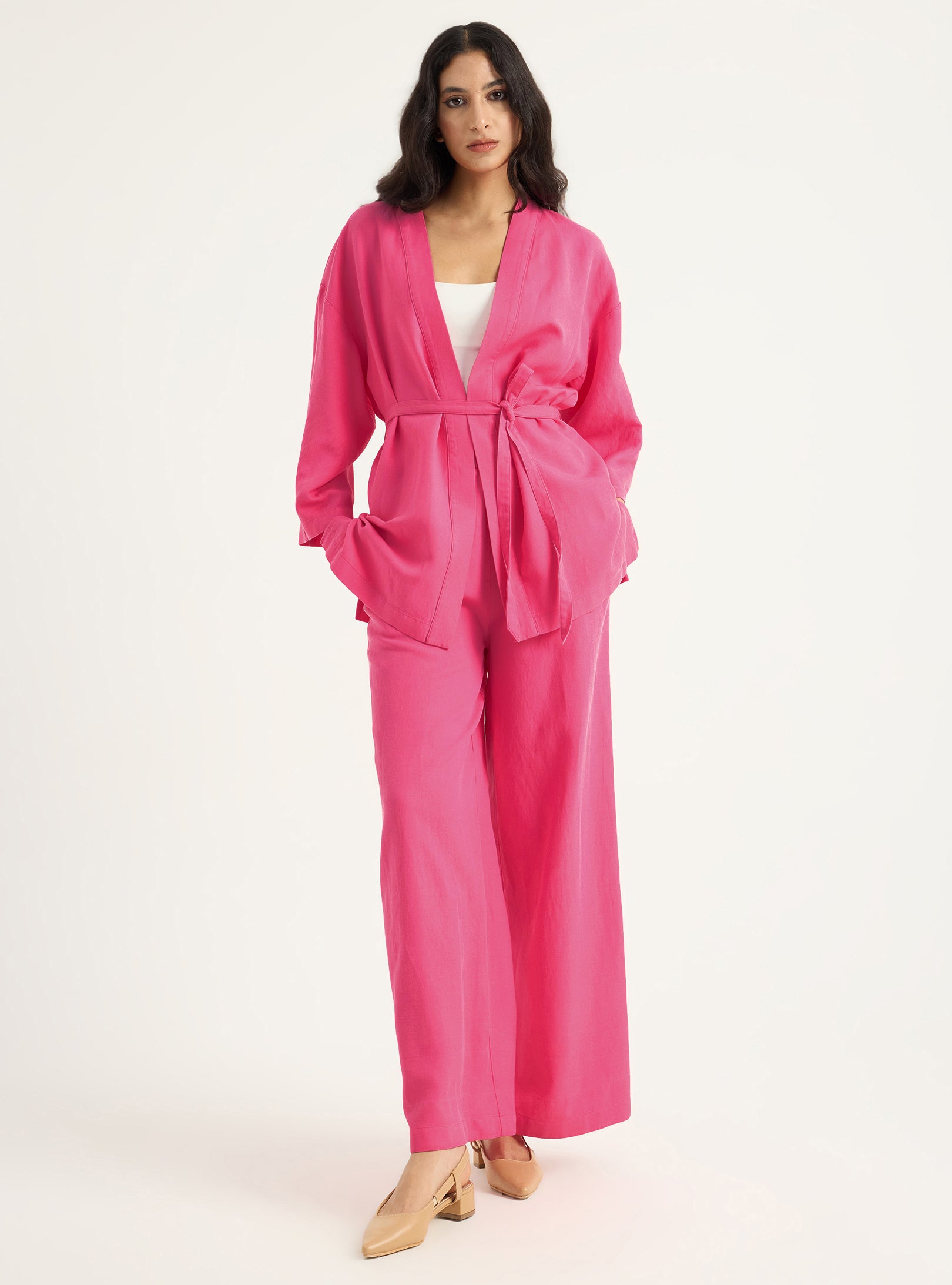 Kimono & Trouser Set Pink - Store WF