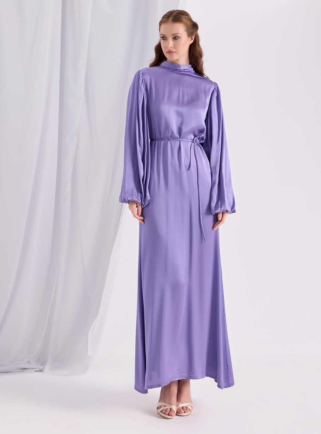 Tie Neck Belted Maxi Dress - Store WF