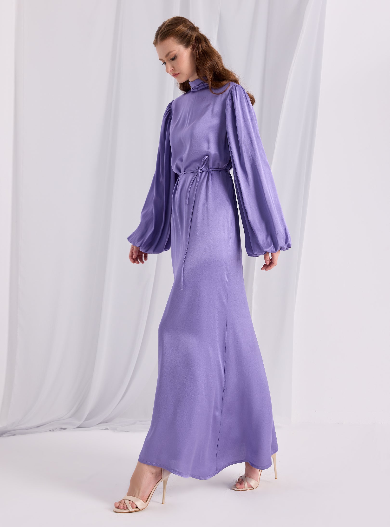 Tie Neck Belted Maxi Dress - Store WF