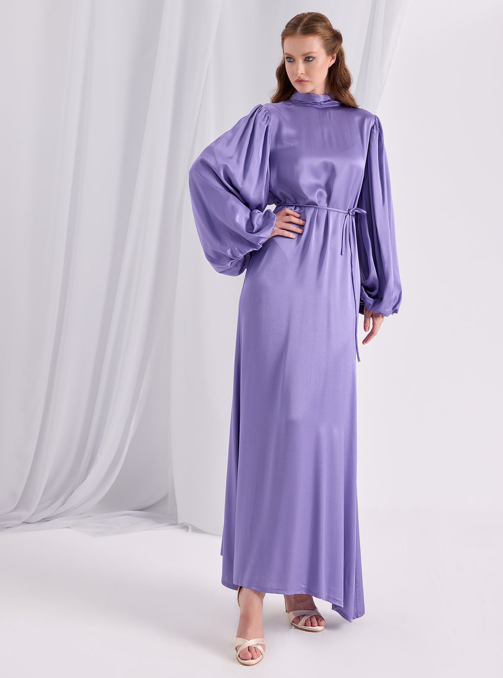 Tie Neck Belted Maxi Dress - Store WF