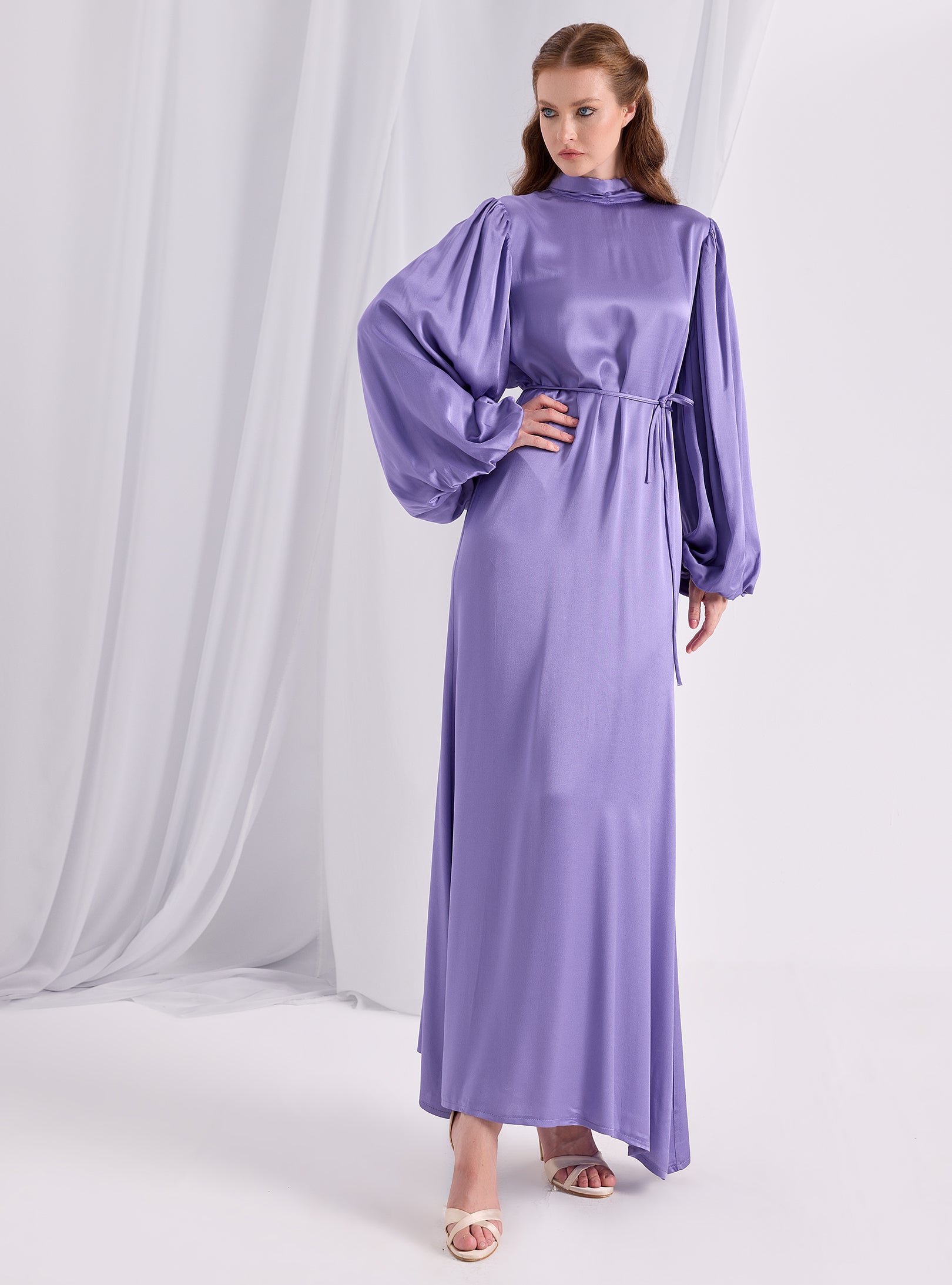 Tie Neck Belted Maxi Dress - Store WF