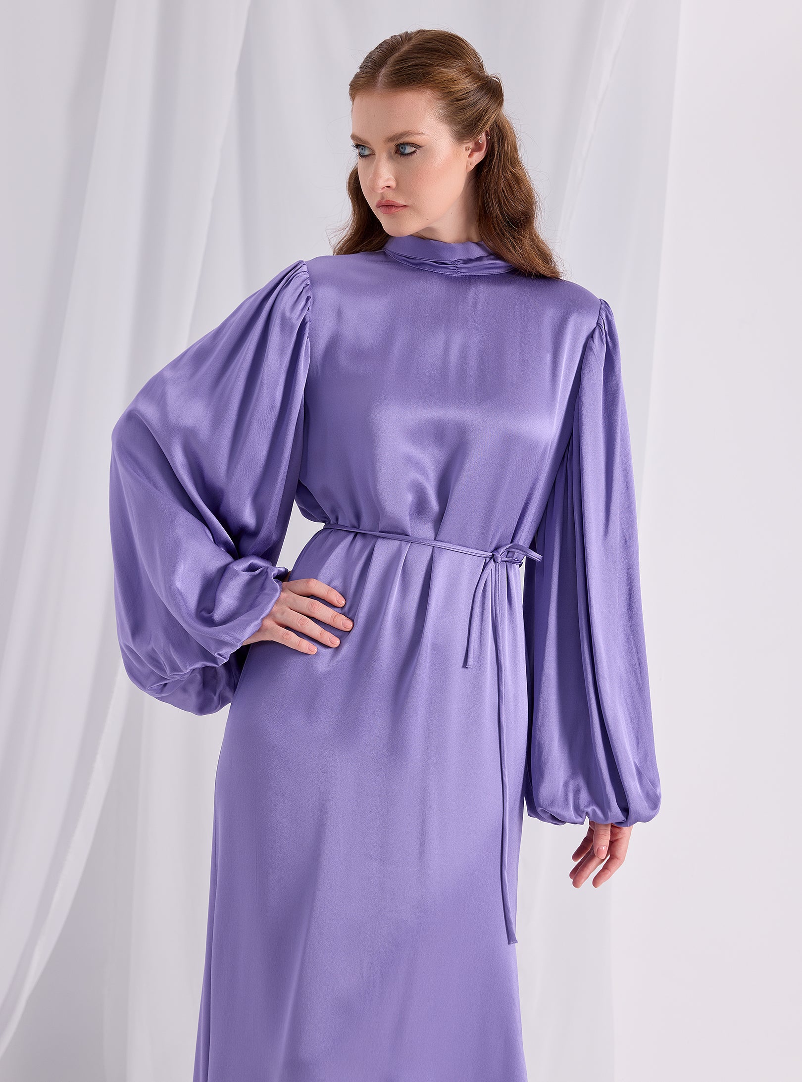 Tie Neck Belted Maxi Dress - Store WF