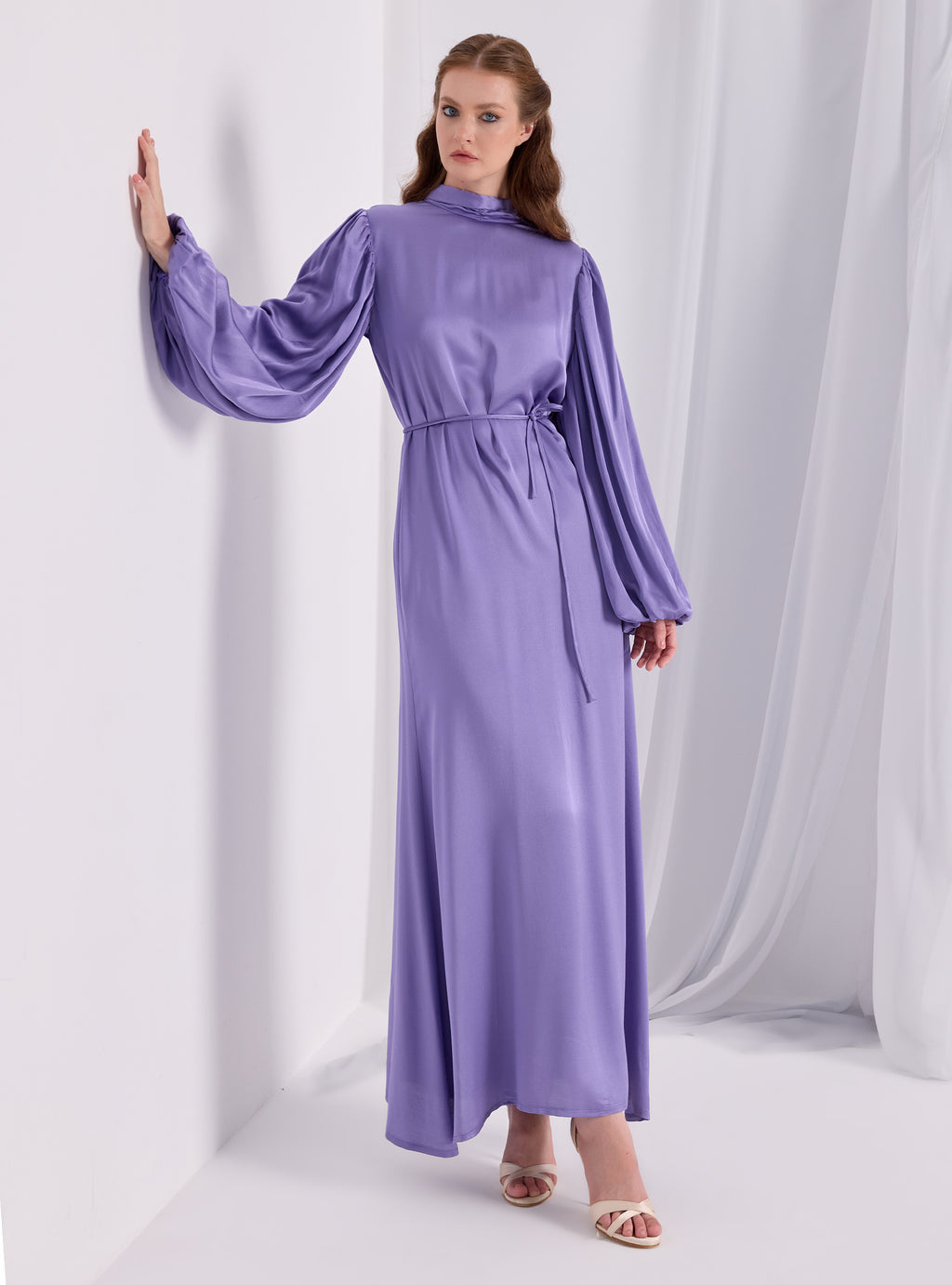 Tie Neck Belted Maxi Dress - Store WF
