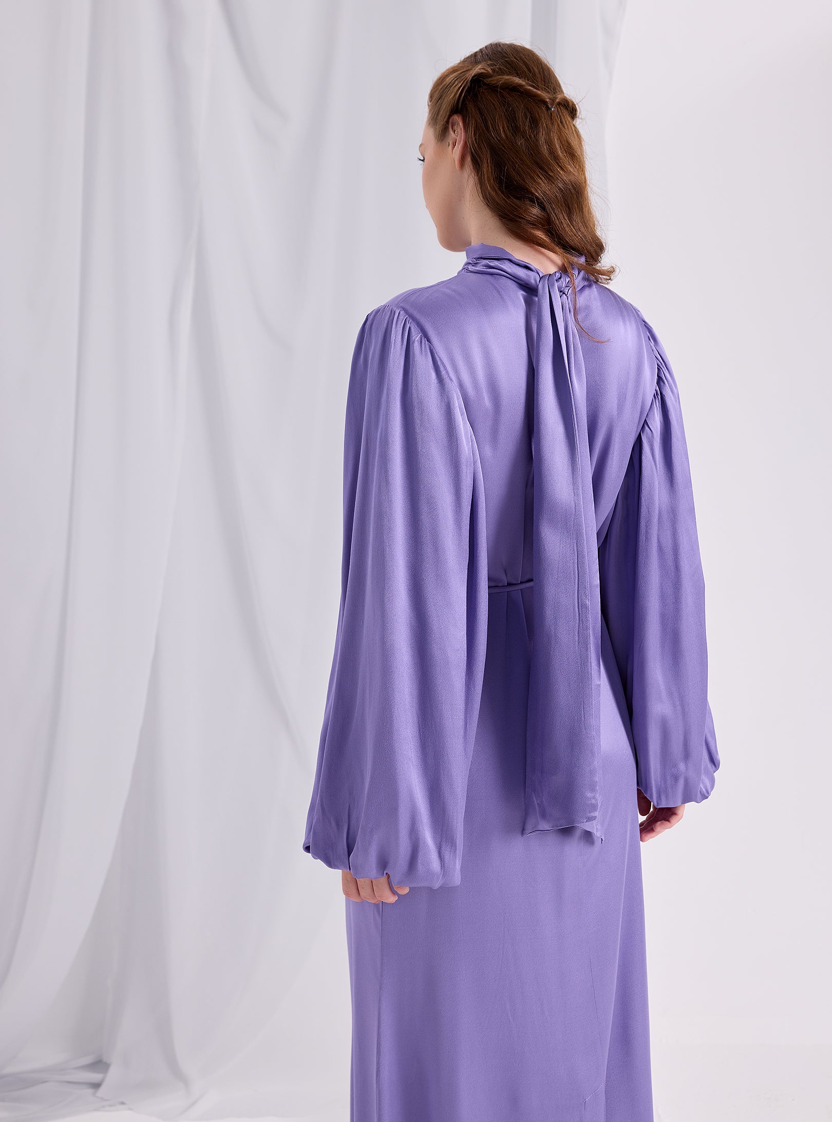 Tie Neck Belted Maxi Dress - Store WF