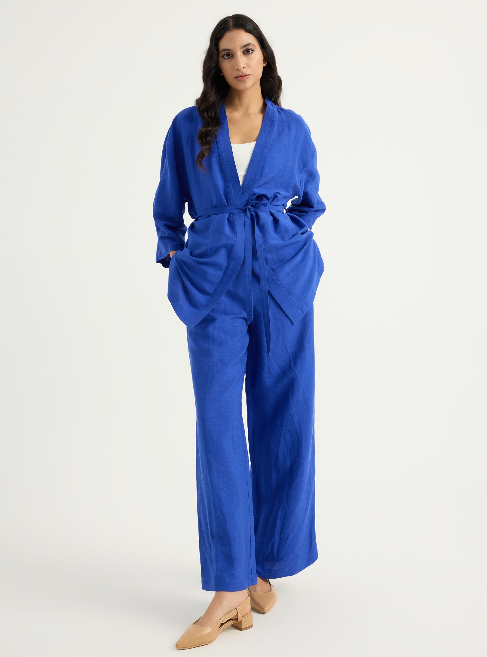 Kimono & Trouser Set Blue - Store WF