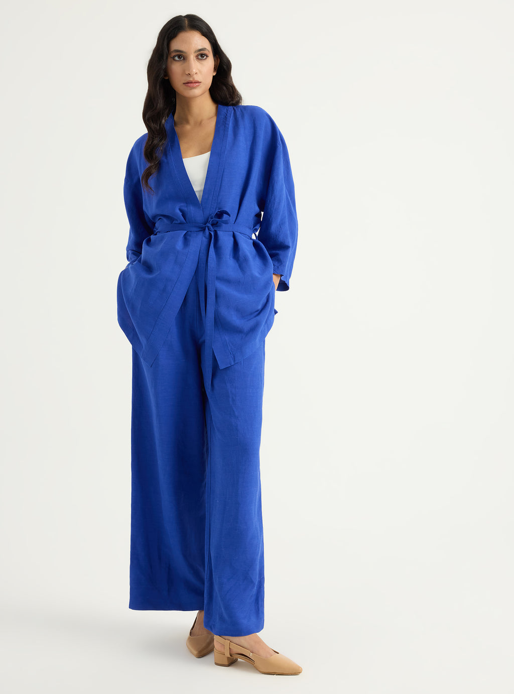 Kimono & Trouser Set Blue - Store WF