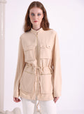 Beige Belted Jacket - Store WF