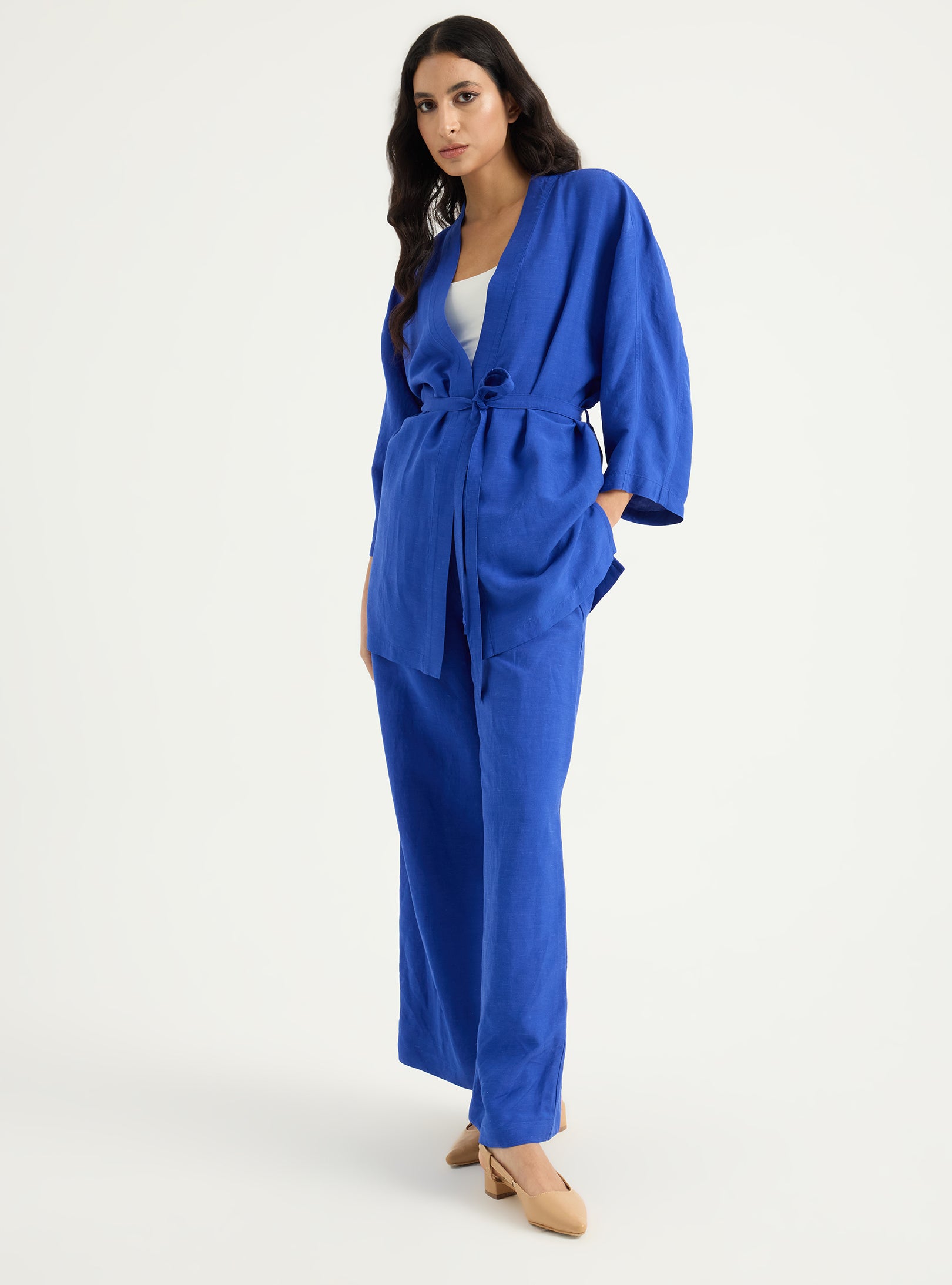 Kimono & Trouser Set Blue - Store WF