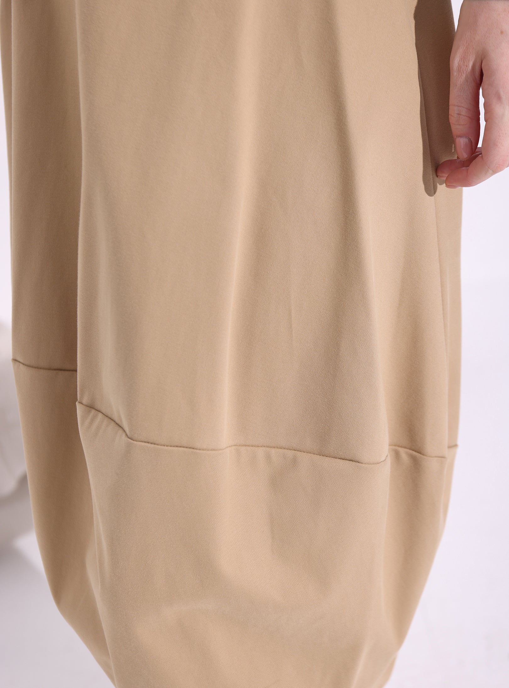 Beige Cotton Midi Skirt - Store WF