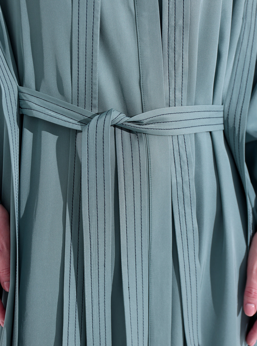 Gray Mint Contrast Top Stitch Maxi Dress - Store WF
