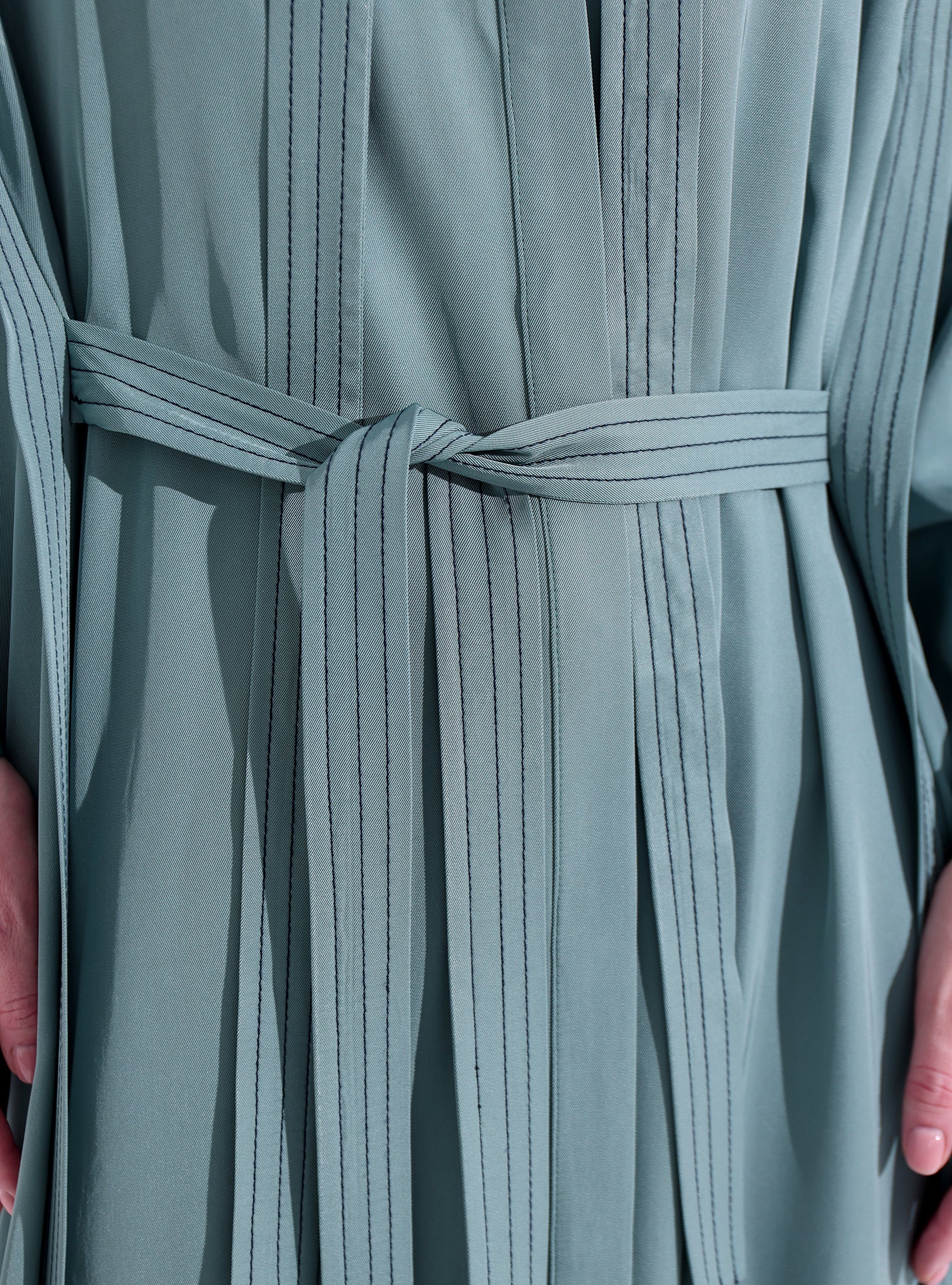 Gray Mint Contrast Top Stitch Maxi Dress - Store WF