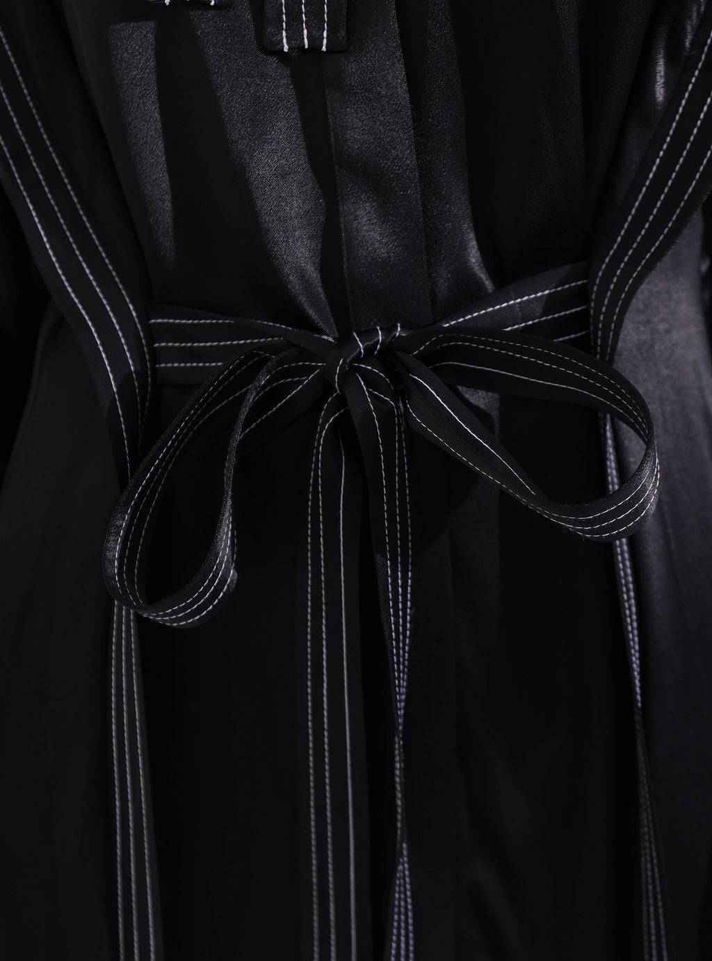 Kontrast Dikişli Siyah Maksi Elbise - WF Atelier