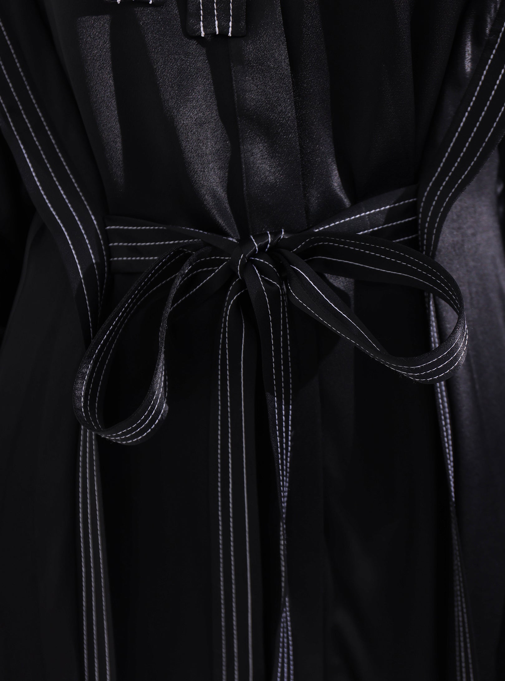 Kontrast Dikişli Siyah Maksi Elbise - WF Atelier