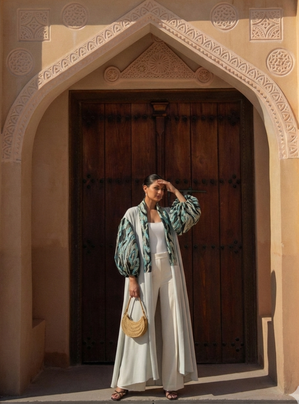 Metallic jacquard Abaya Kaftan - Store WF