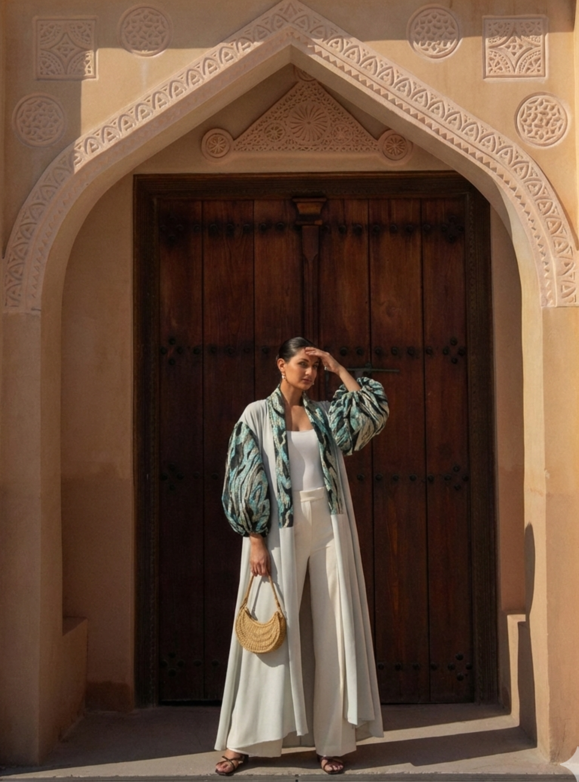 Metallic jacquard Abaya Kaftan - Store WF