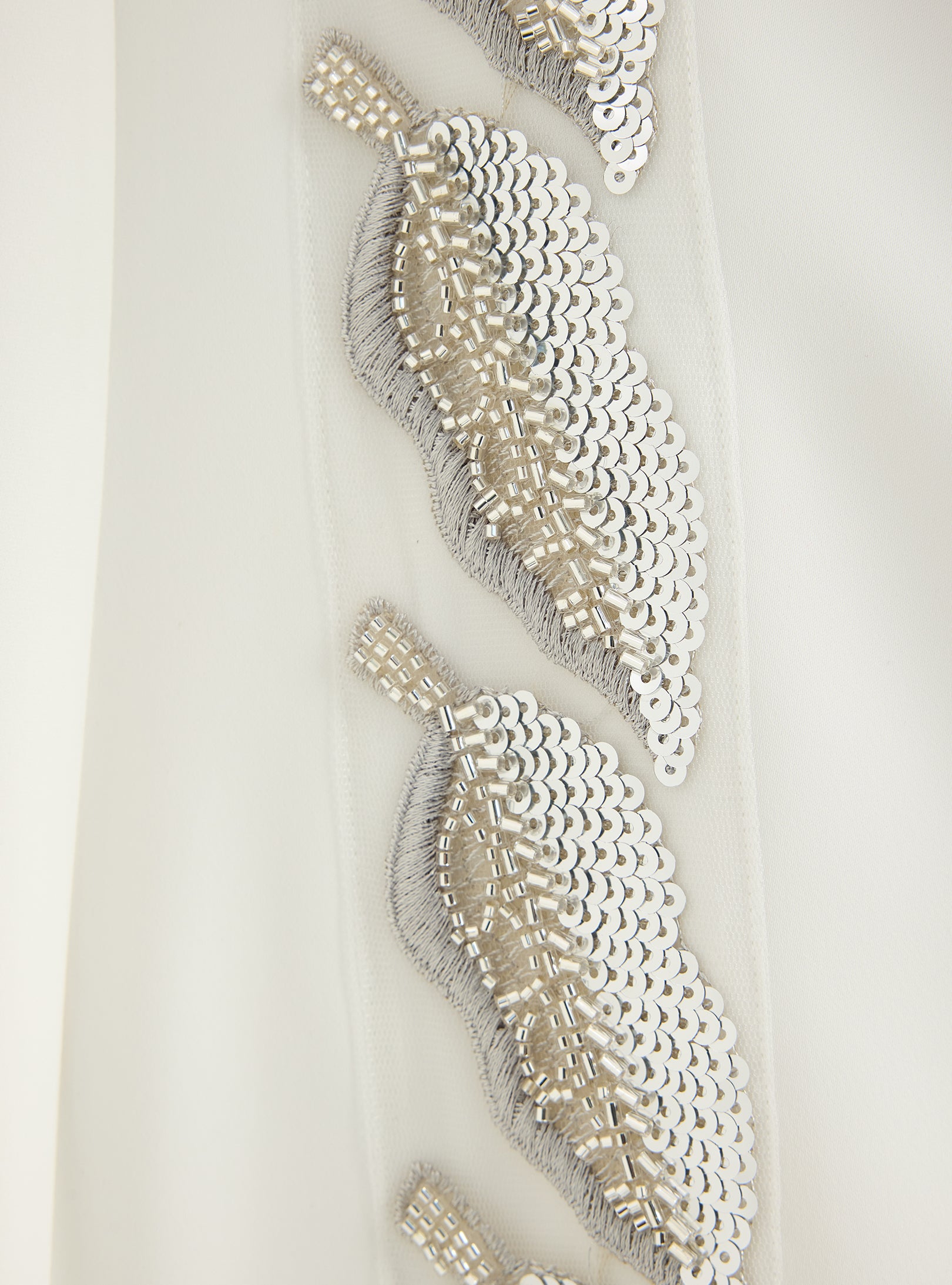Silver Embellishment white Jacket Abaya - Store WF