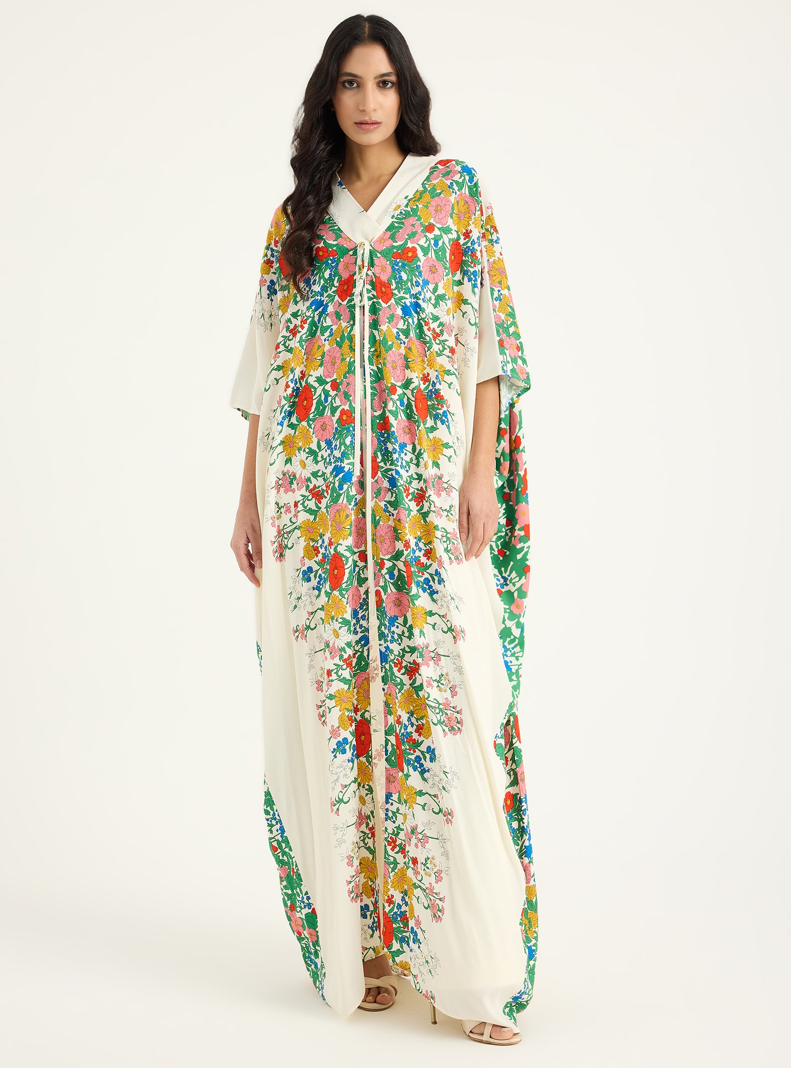 Flower Print Viscose Abaya Kaftan - Store WF
