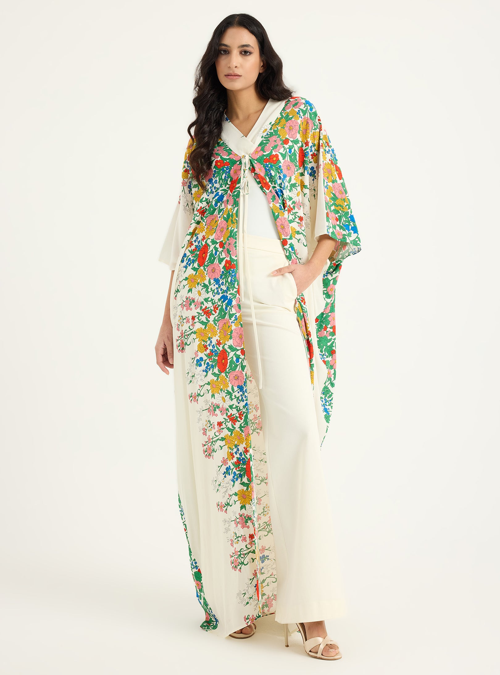 Flower Print Viscose Abaya Kaftan - Store WF