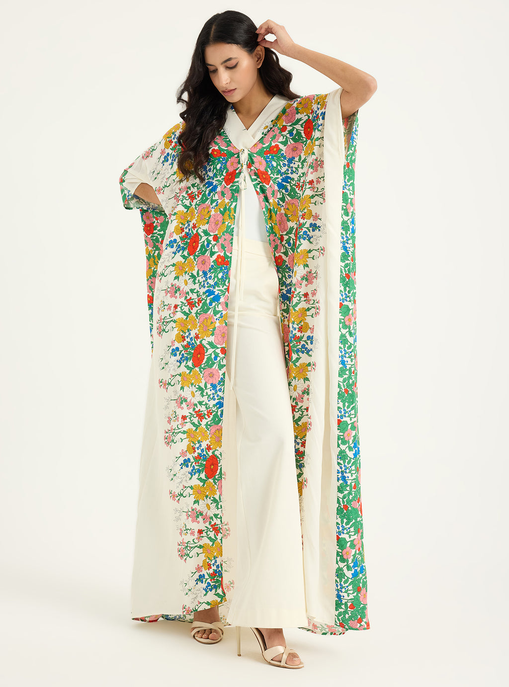 Flower Print Viscose Abaya Kaftan - Store WF