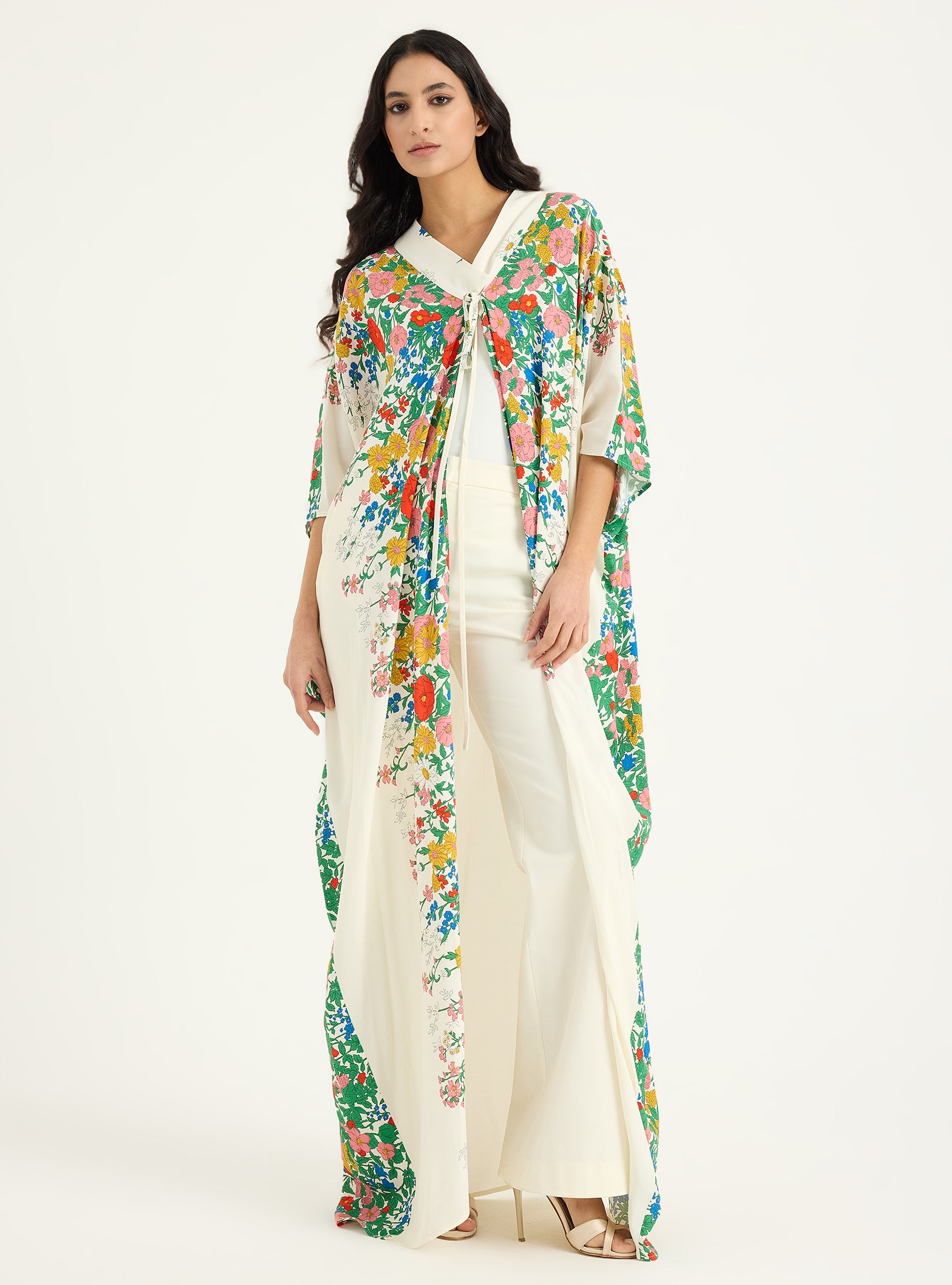 Flower Print Viscose Abaya Kaftan - Store WF