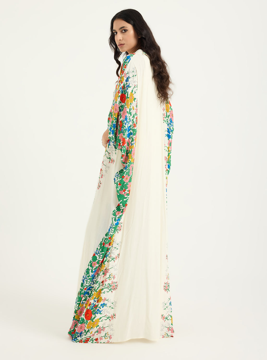Flower Print Viscose Abaya Kaftan - Store WF