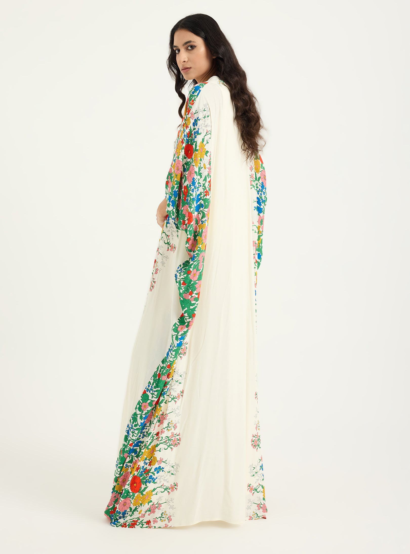 Flower Print Viscose Abaya Kaftan - Store WF