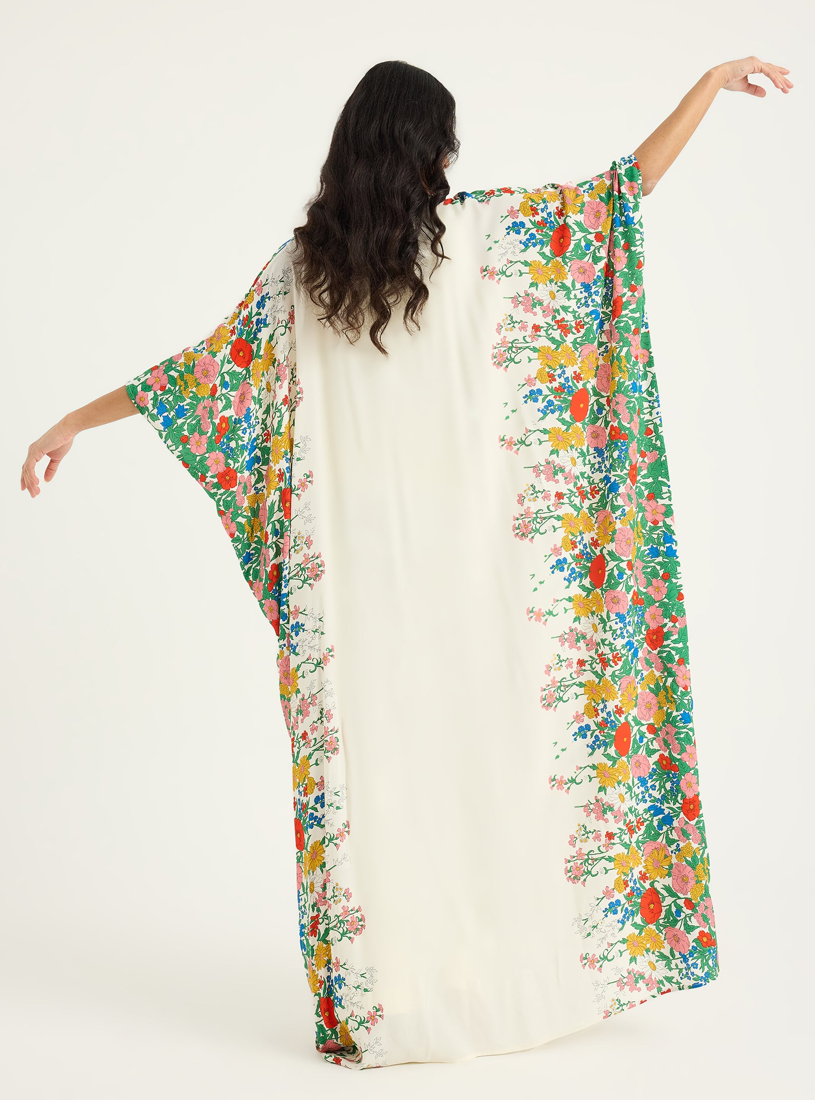 Flower Print Viscose Abaya Kaftan - Store WF