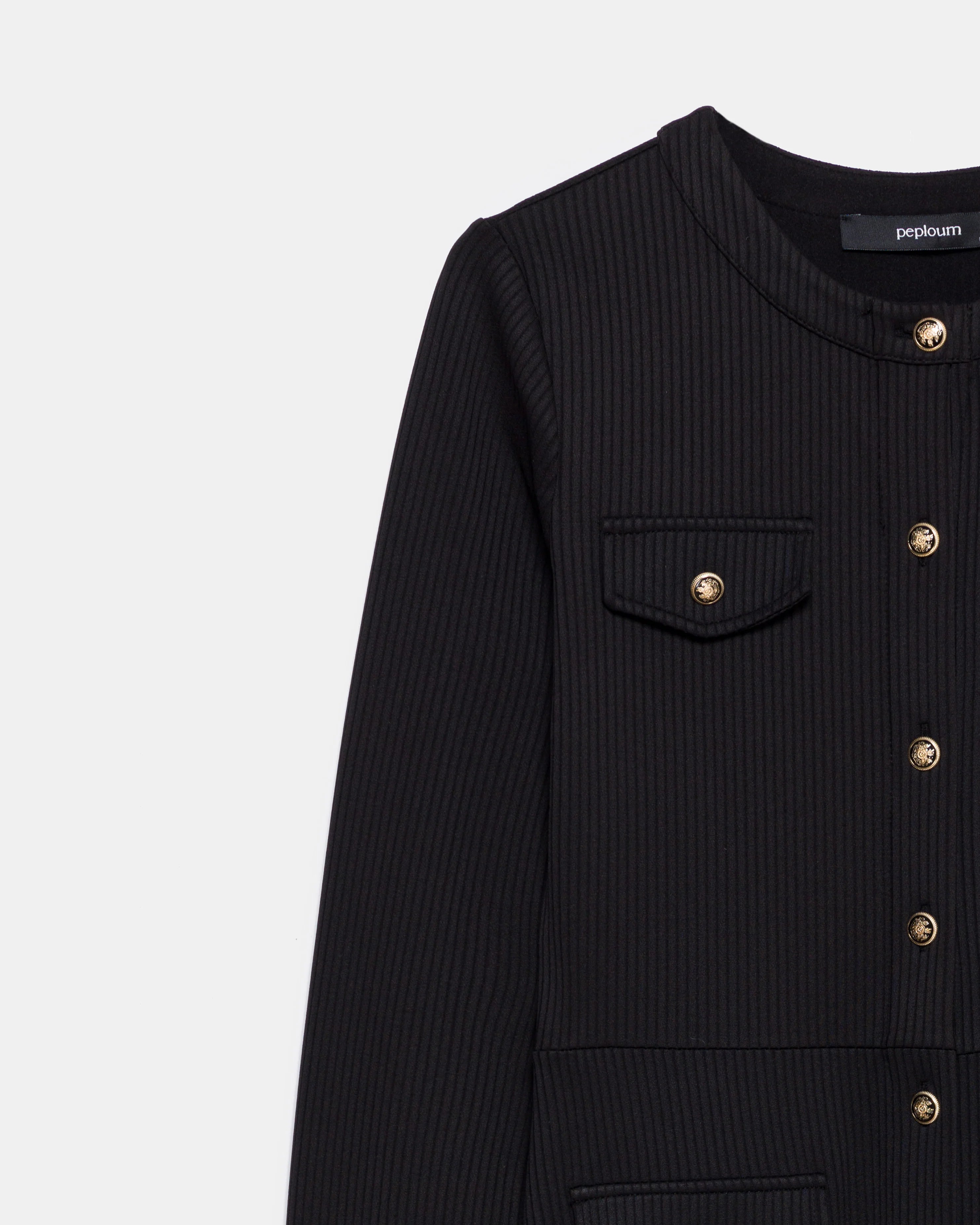 Black Signature Knit Dress with Gold Button - Store WF