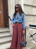 Modern Print Maxi Skirt with Pockets - WF Atelier - Store WF