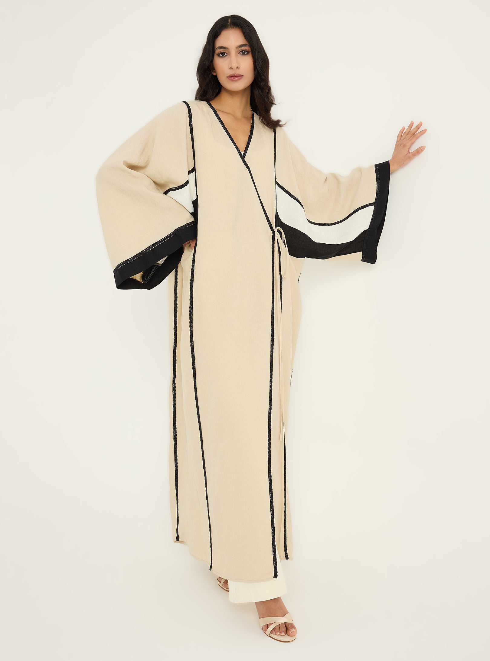 100% Washed Linen Abaya Kaftan - Store WF