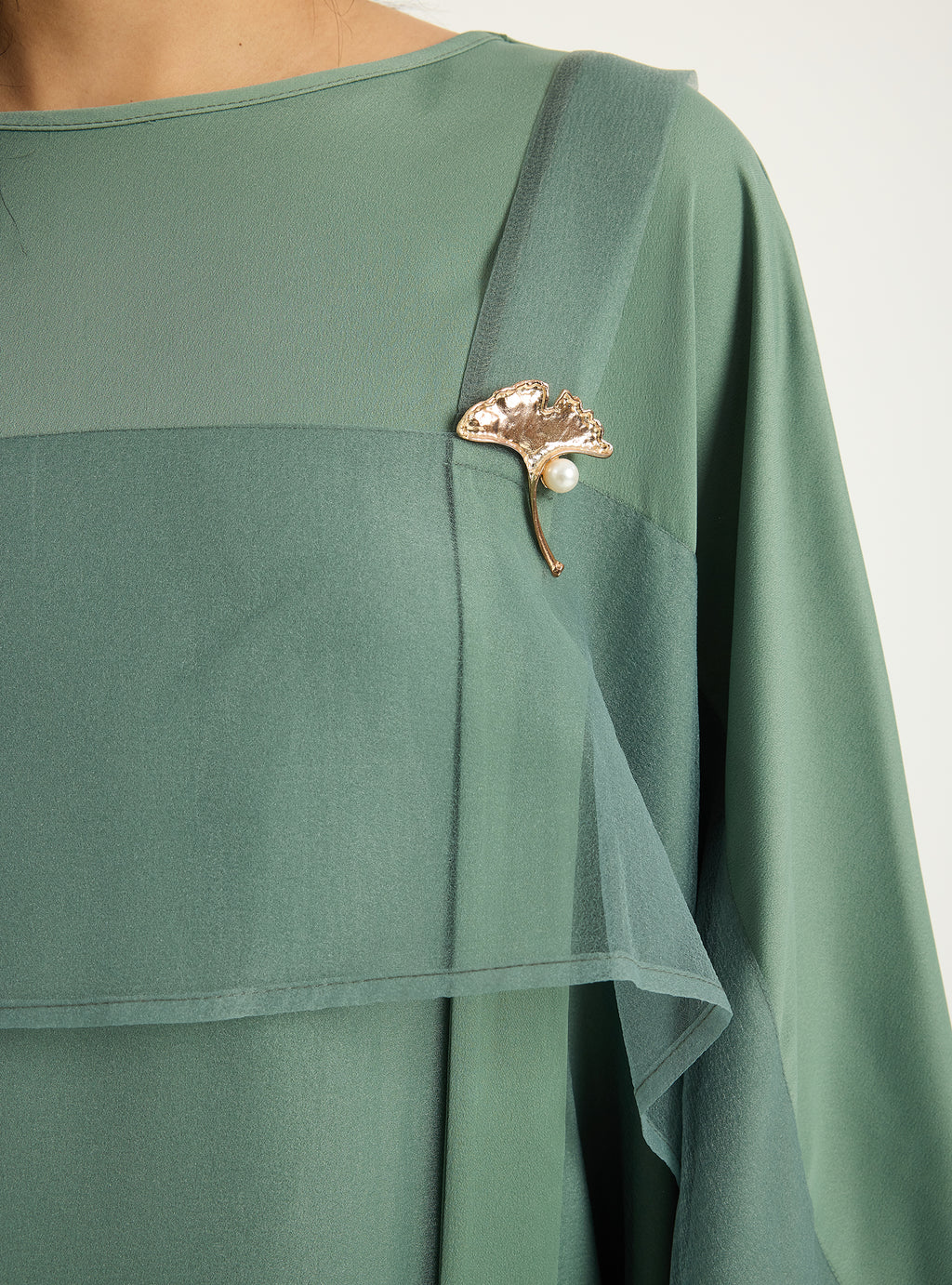 Mint Organza Double Layer Kaftan Dress - Store WF