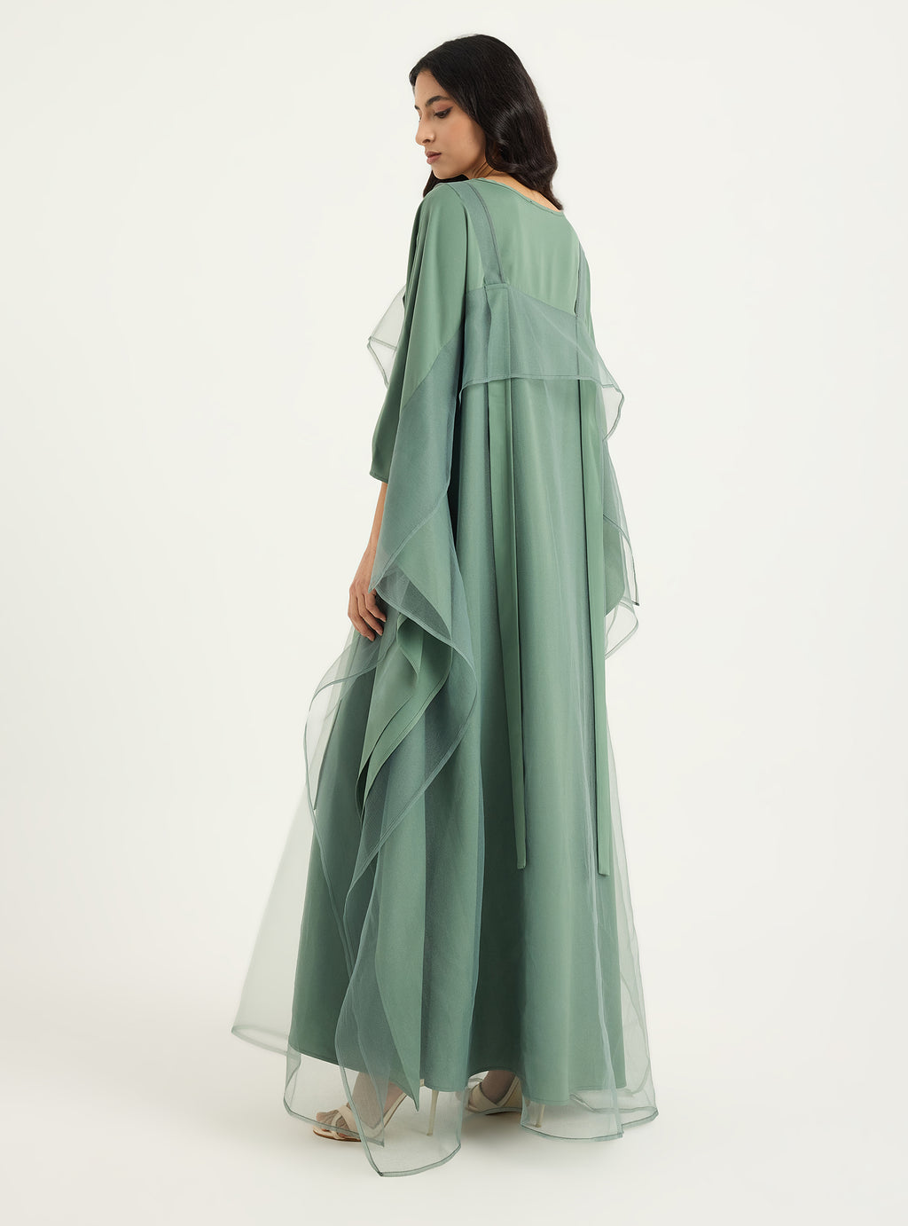 Mint Organza Double Layer Kaftan Dress - Store WF
