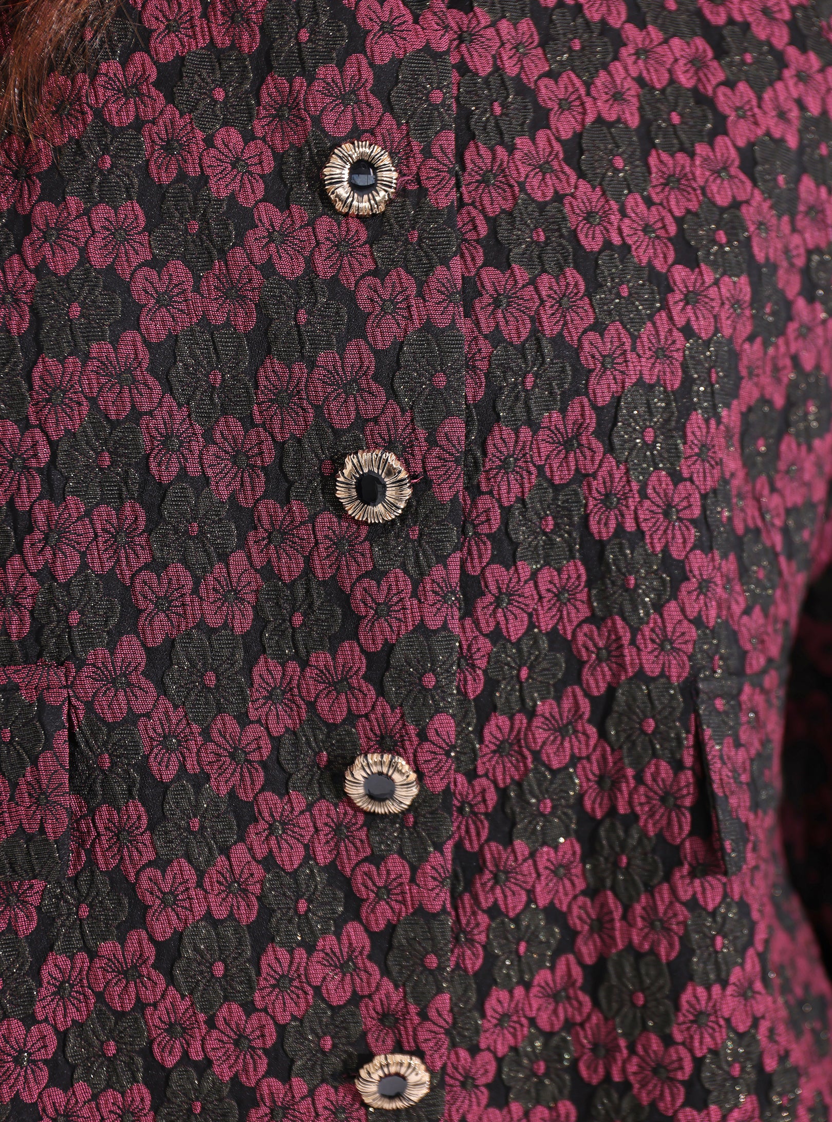 Burgendy Jacquard Jacket - Store WF