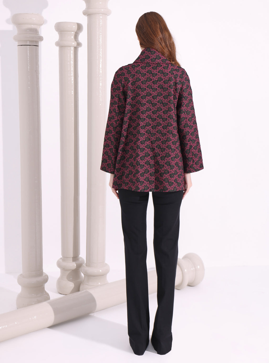 Burgendy Jacquard Jacket - Store WF