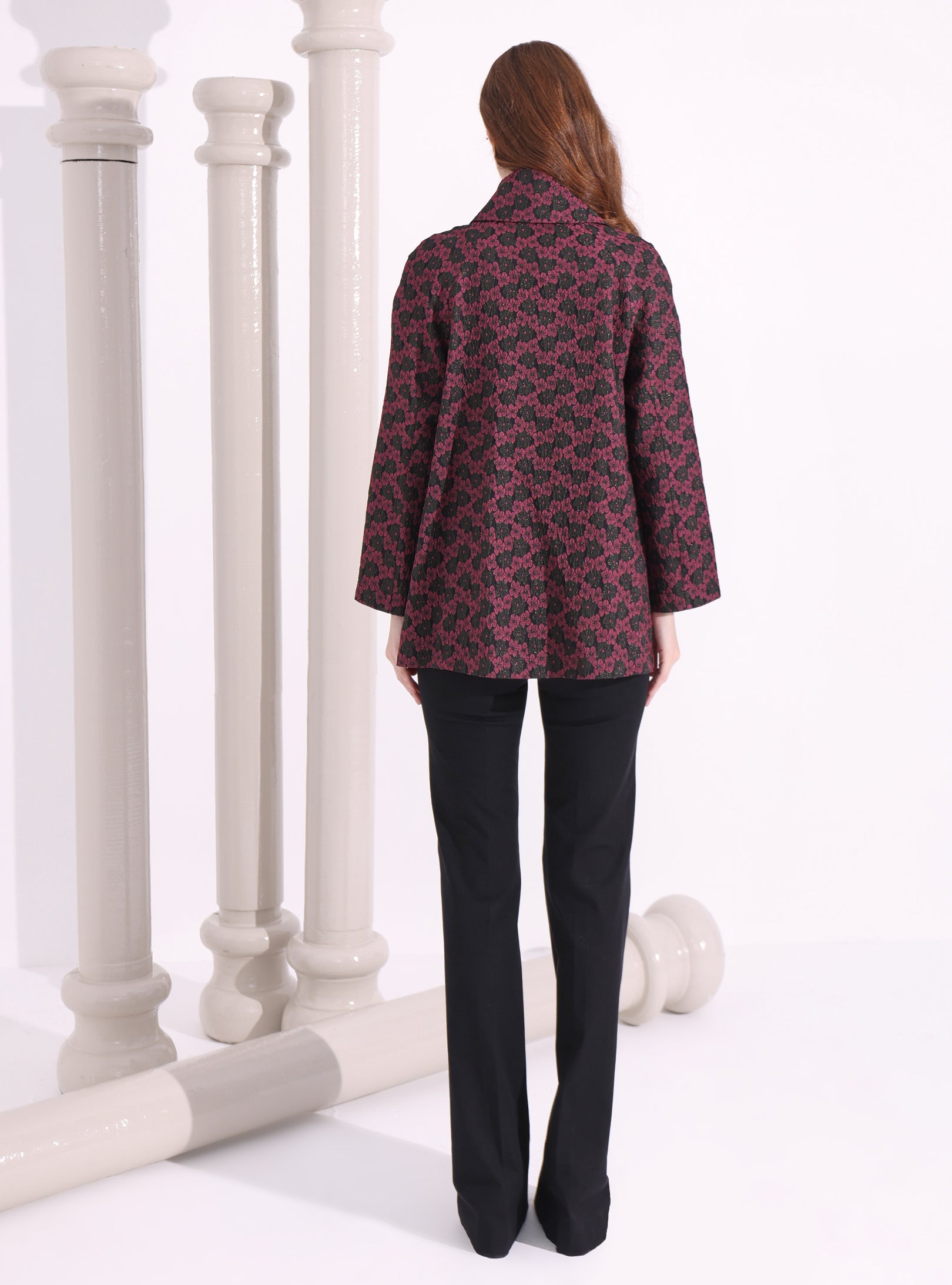 Burgendy Jacquard Jacket - Store WF