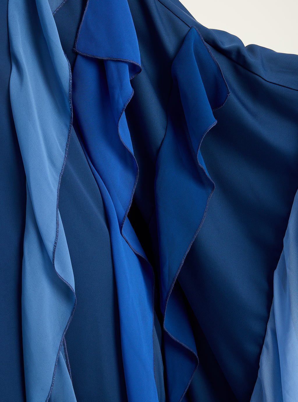 Navy Blue Multi Colour Ruffled V Neck Kaftan Dress - Store WF