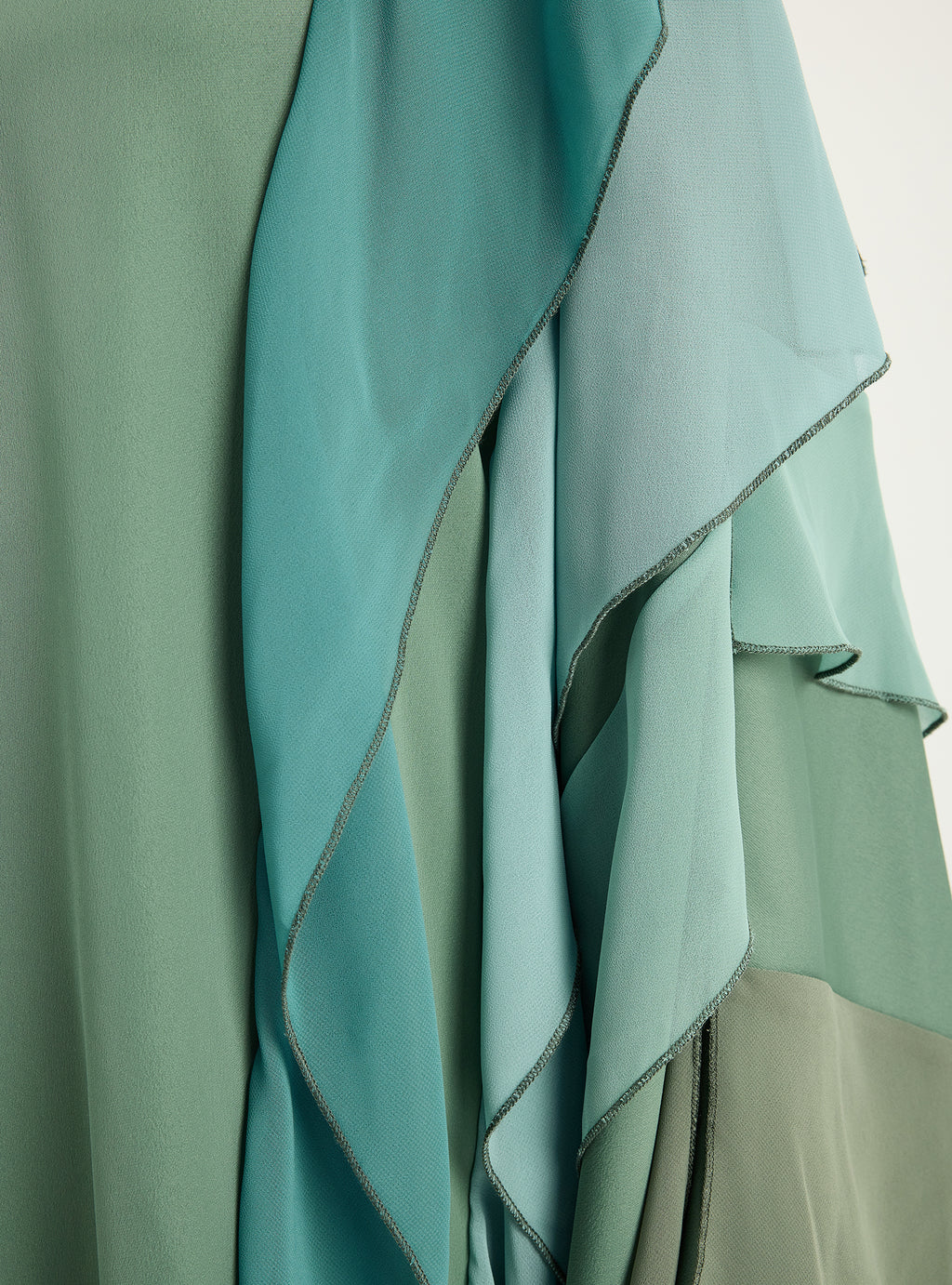 Mint Multi Colour Ruffled V Neck Kaftan Dress - Store WF