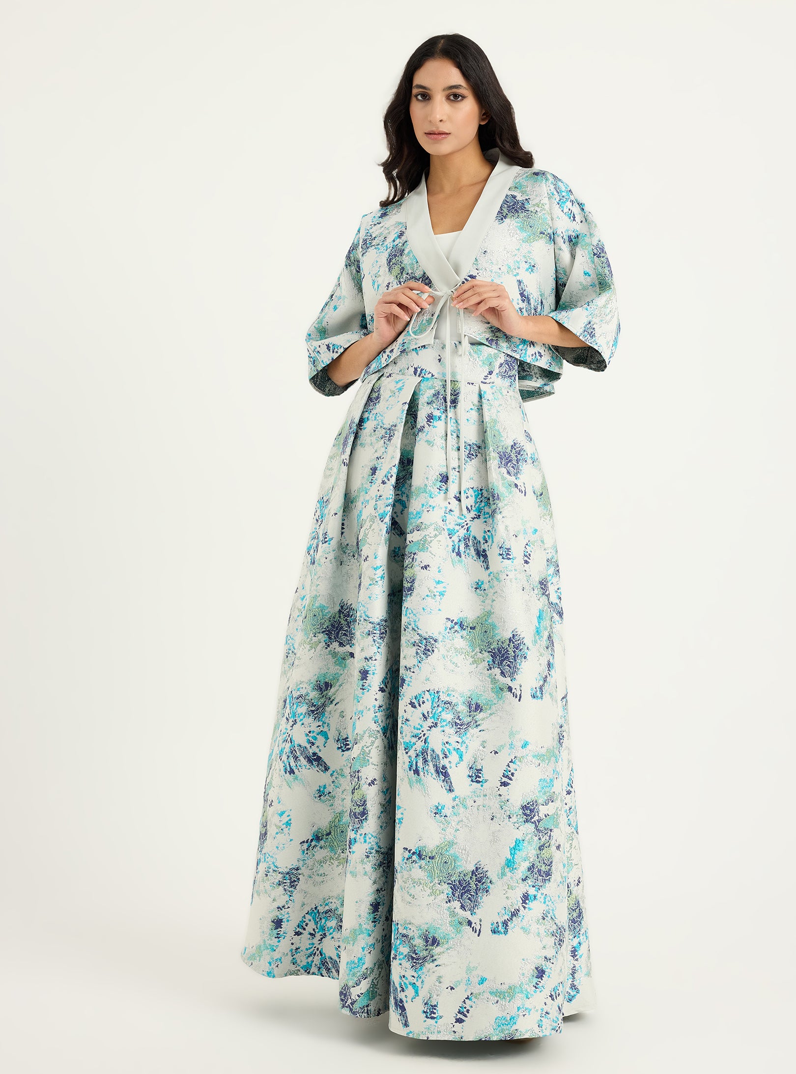 Jakarlı Ceket ve Etek Takımı