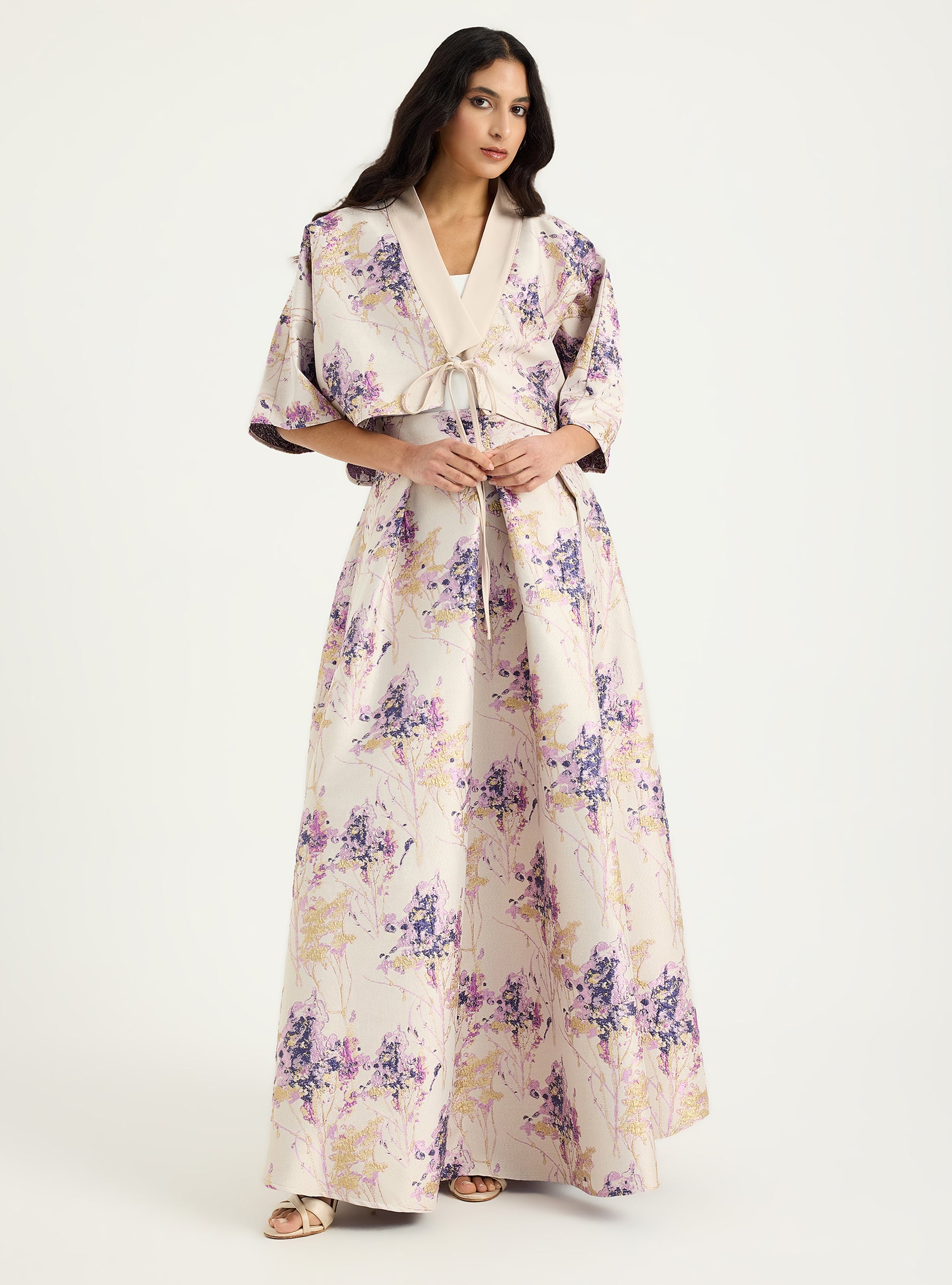 Floral Jacquard Jacket & Skirt Set - Store WF