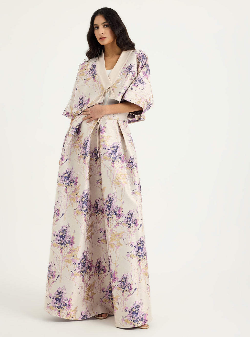 Floral Jacquard Jacket & Skirt Set - Store WF