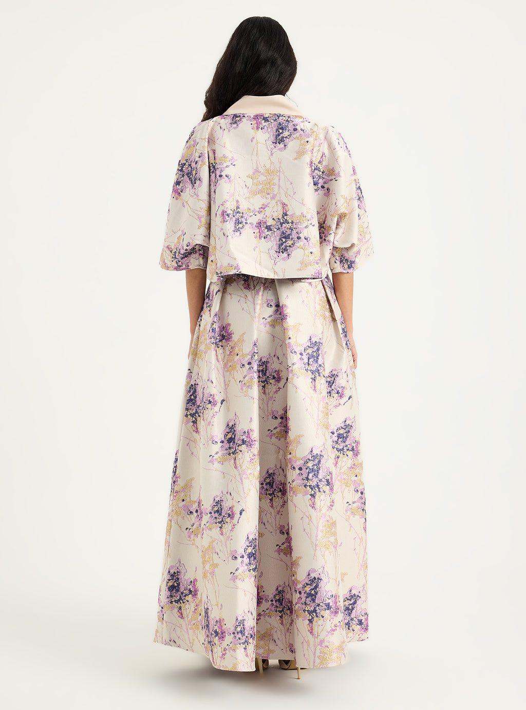 Floral Jacquard Jacket & Skirt Set - Store WF