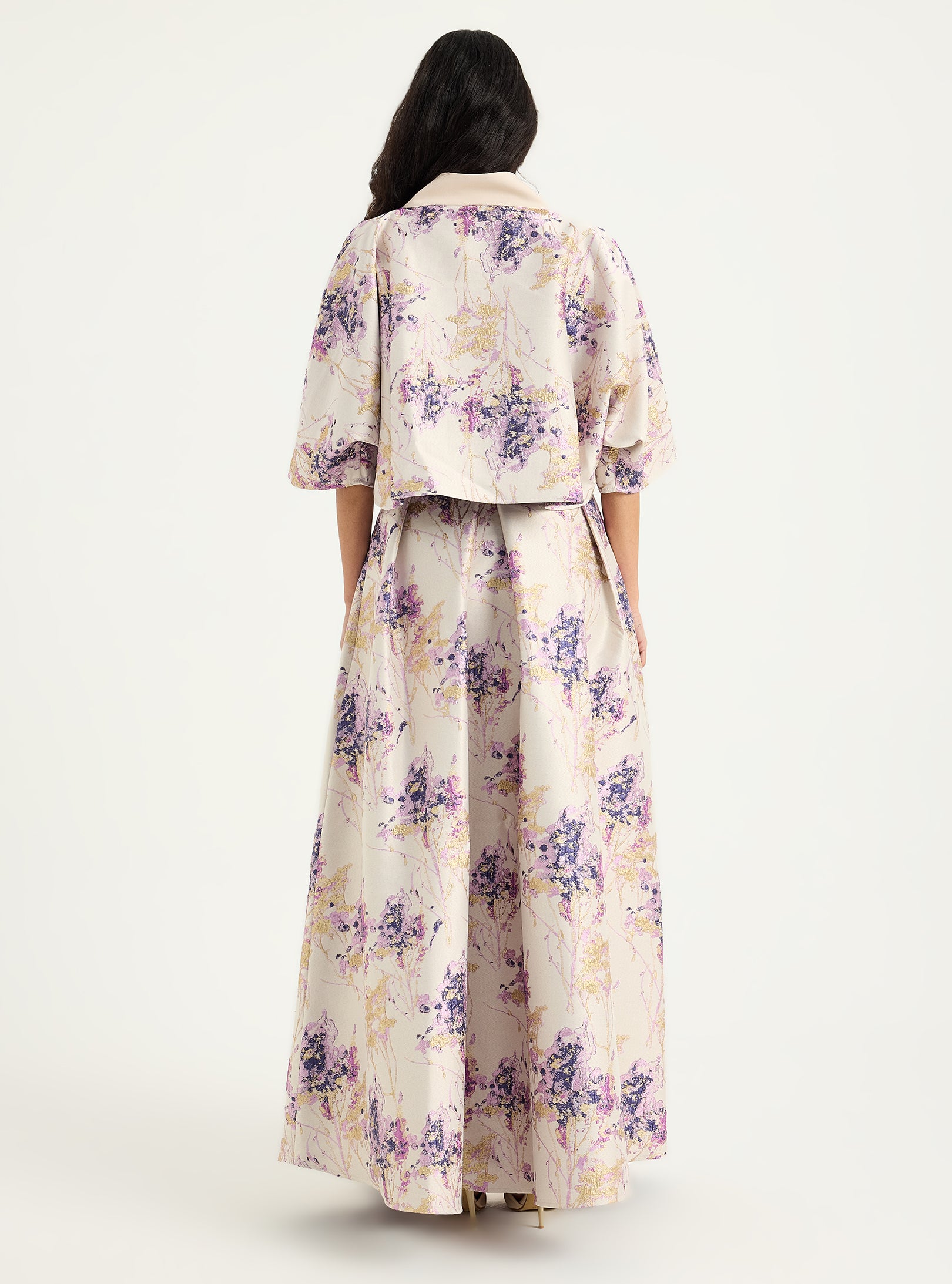 Floral Jacquard Jacket & Skirt Set - Store WF