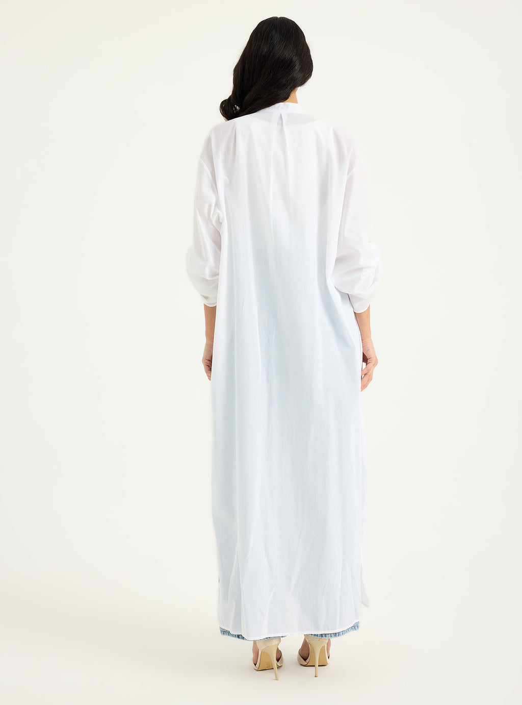 Cotton White Longline Shirt Tunic - Store WF