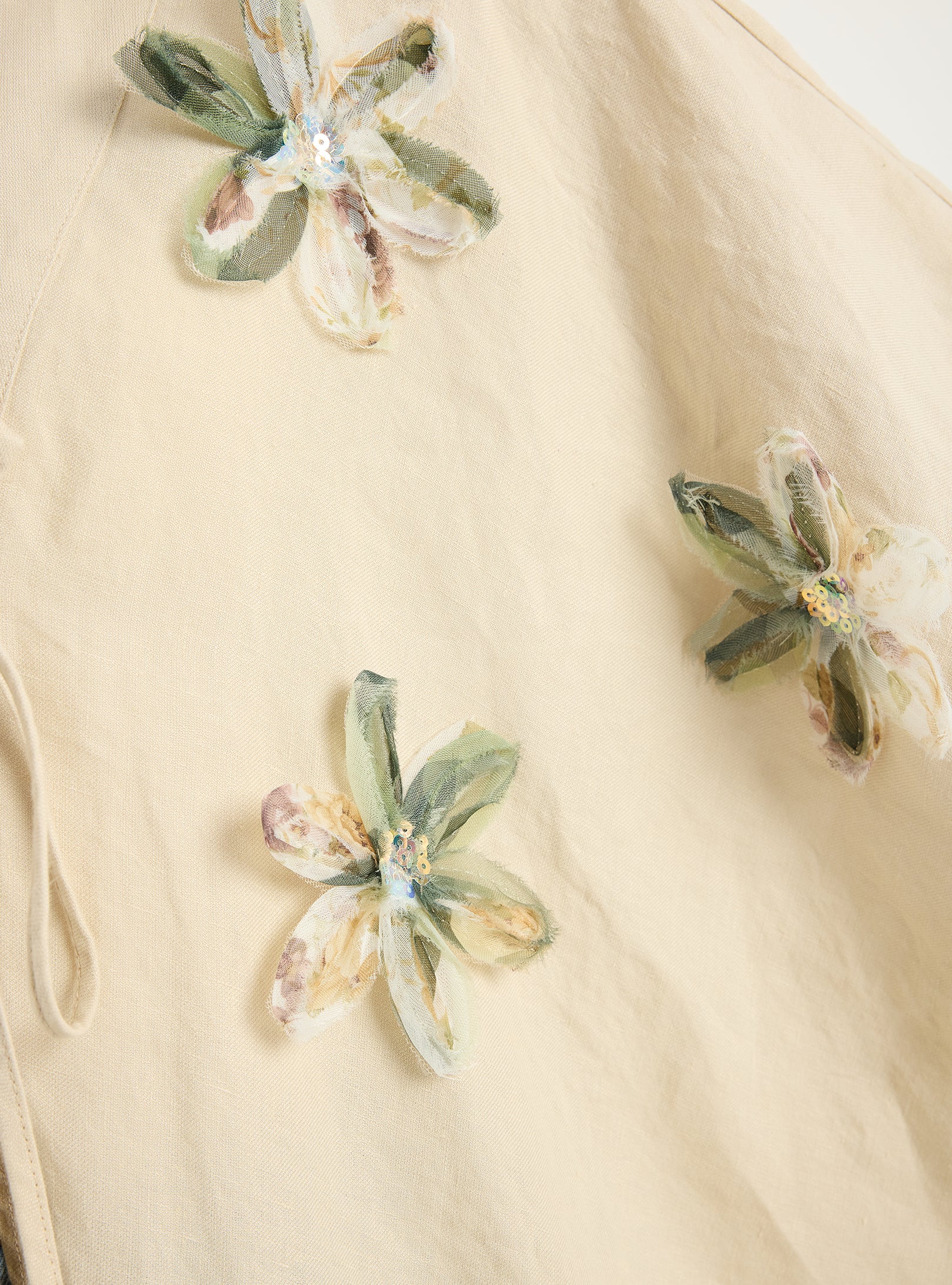 100% Washed Linen Beige Kimono - Store WF