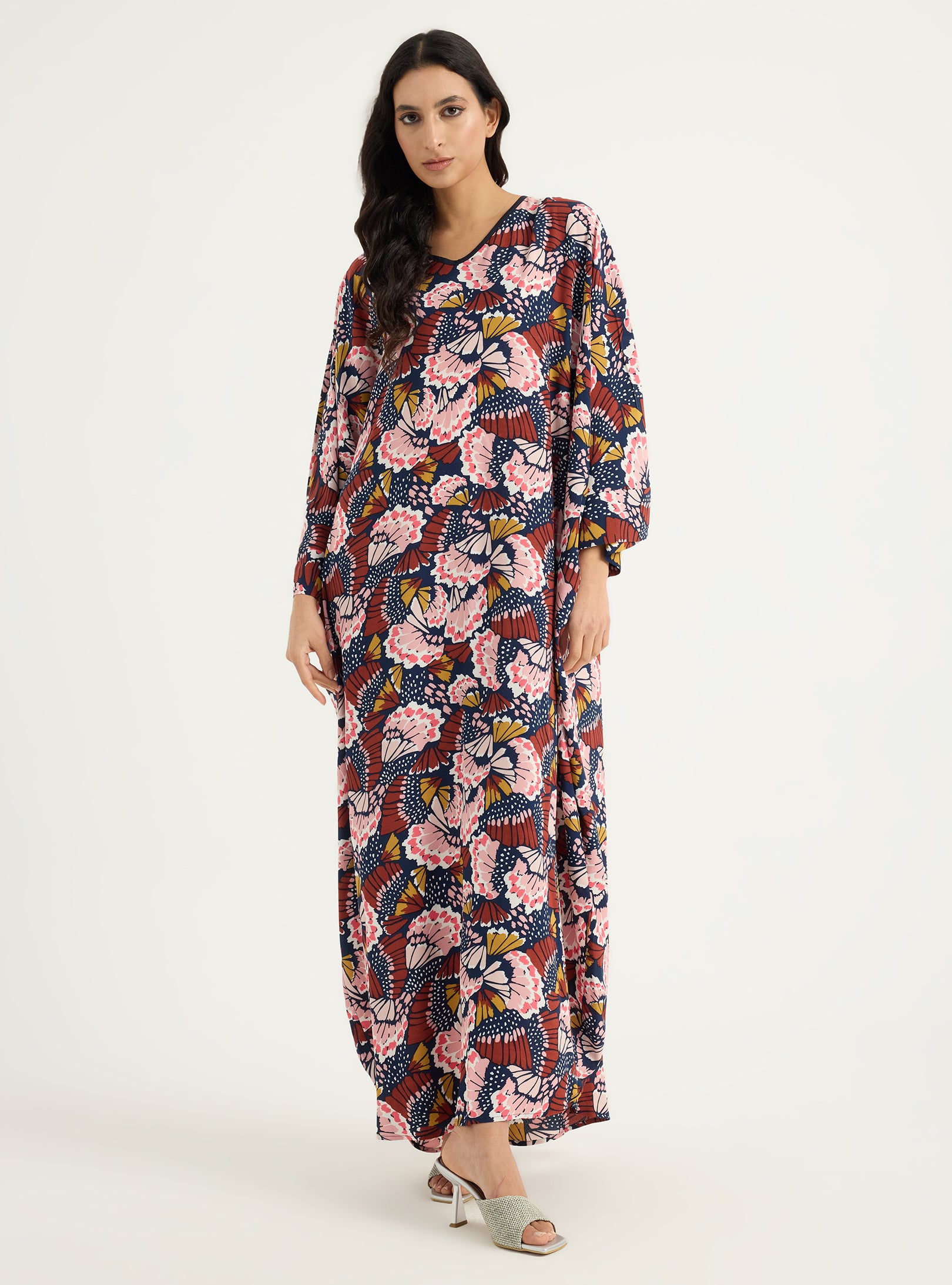 Viskoz Kaftan Elbise