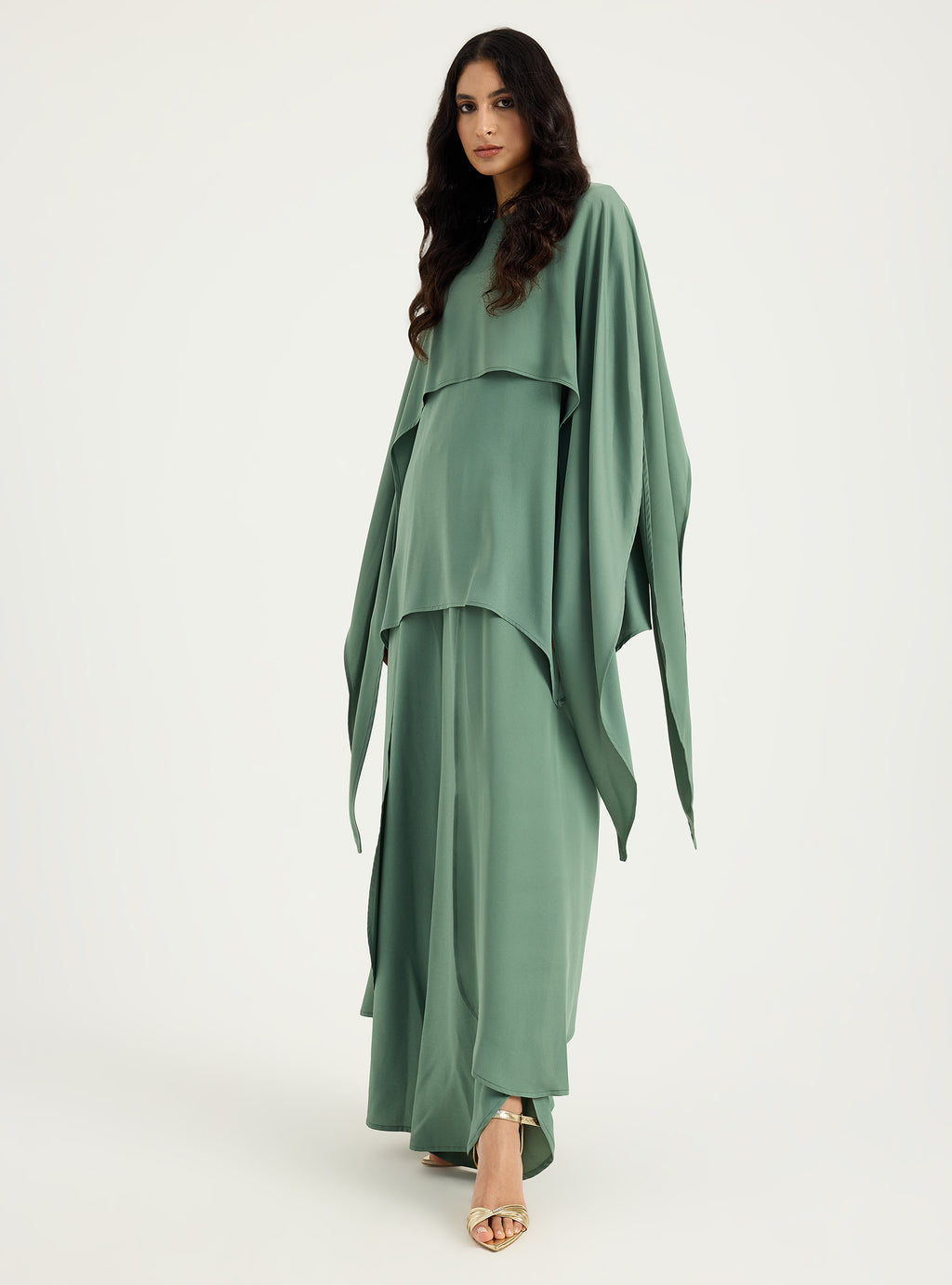 Cape-Effect Blouse & Trouser Set - Store WF