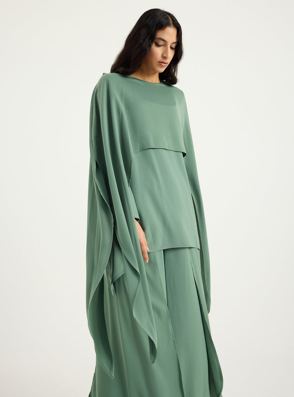 Cape-Effect Blouse & Trouser Set - Store WF